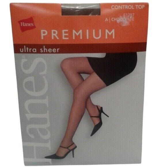 Hanes A Control Top Chocolate Panty Hose Ultra Sheer Vintage NEW - Picture 1 of 4